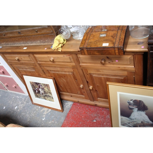 371 - PINE 3 DRAWER SIDEBOARD