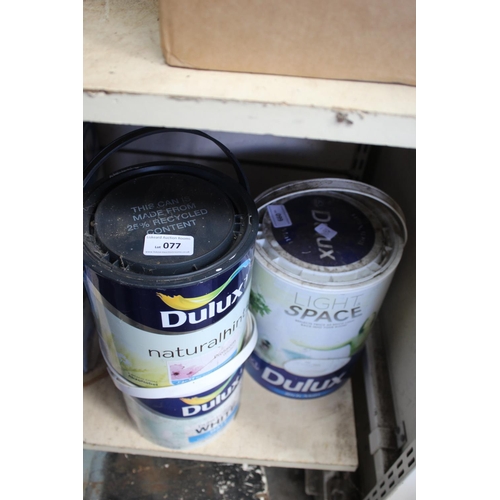 77 - 3 TINS OF DULUX PAINT