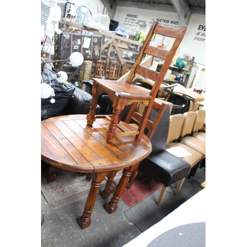 PINE DROP LEAF TABLE AND 2 CHAIRS SOLID