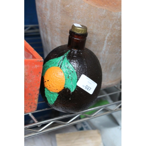 27 - BROWN GLAZED BOTTLE