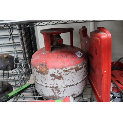 33 - RED AND GREY GAS BOTTLE