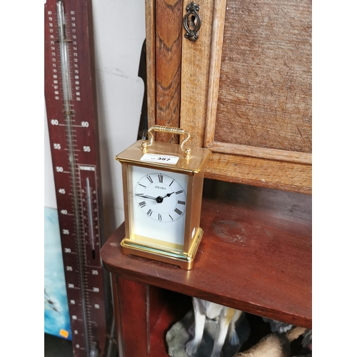 387 - BATTERY OPERATED CARRIAGE CLOCK