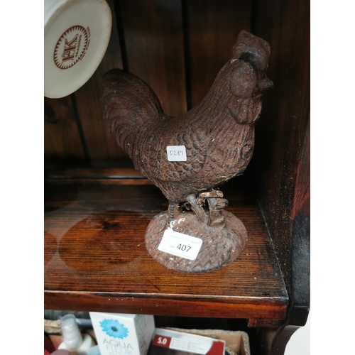 407 - 3D CAST IRON COCKEREL FIGURE