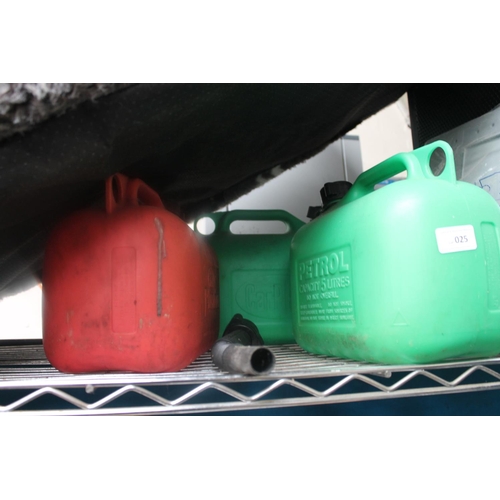 25 - 3 PLASTIC FUEL CANS