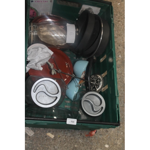 723 - BOX OF CHINA AND GLASS WARE