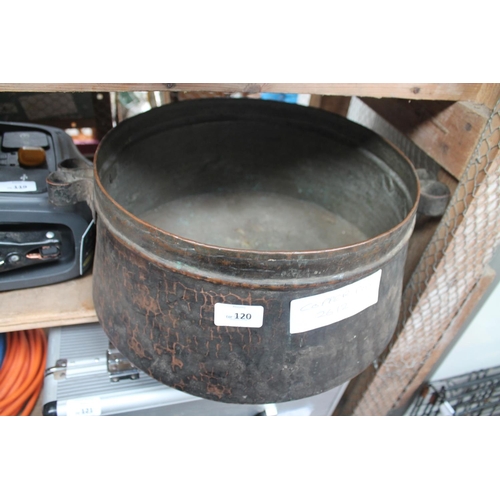 120 - LARGE HEAVY COPPER POT