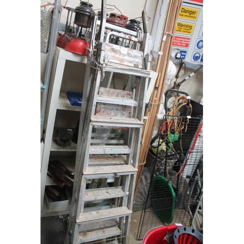 45 - 3 FOLDING ALUMINIUM LADDERS