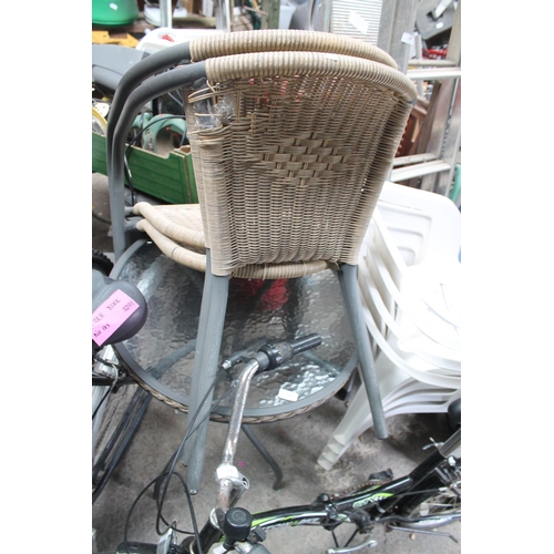182 - GARDEN/BISTRO TABLE AND PAIR OF CHAIRS