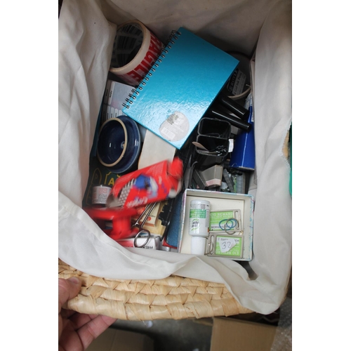 238 - BASKET OF STATIONARY ITEMS