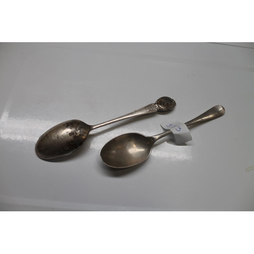 457 - RIFLE CLUB SILVER SPOON & ONE OTHER SILVER SPOON