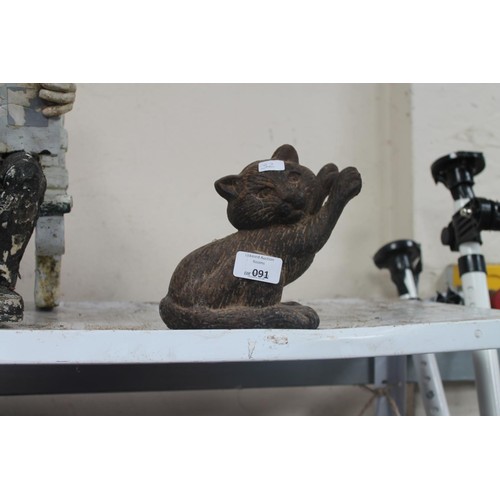 91 - CAST IRON KITTY DOORSTOP