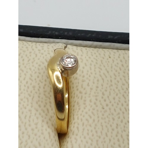 345 - 18ct GOLD DIAMOND SOLITAIRE RING. SIZE ‘N ½ ‘
SET WITH A ¼ CARAT TRANSITION CUT DIAMOND. 
3.7gms HAL... 