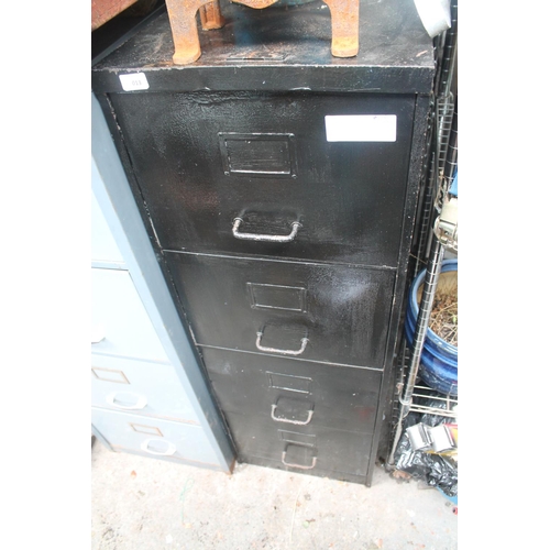 13 - ER STAMPED BLACK METAL FILING CABINET