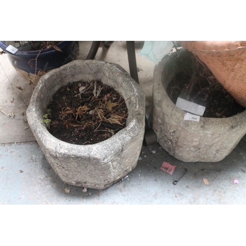 204 - 2 CONCRETE PLANTERS