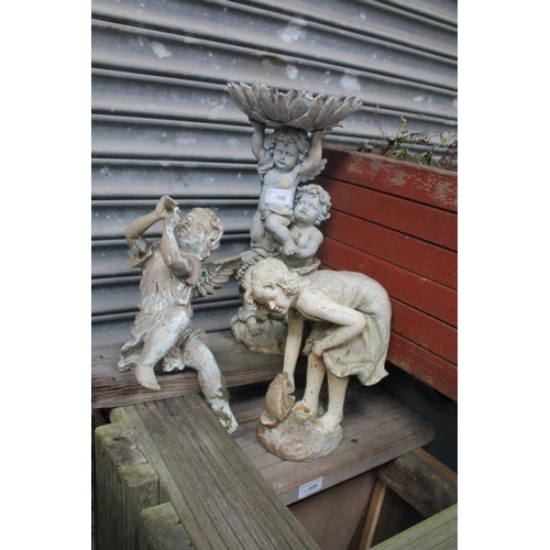 5 - 3 RESIN GARDEN CHERUB ORNAMENTS