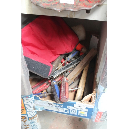 53 - BOX OF ASSORTED TOOLS