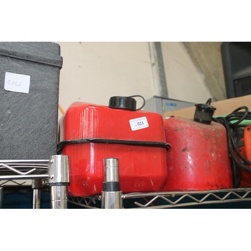 11 - 2 METAL RED FUEL CANS