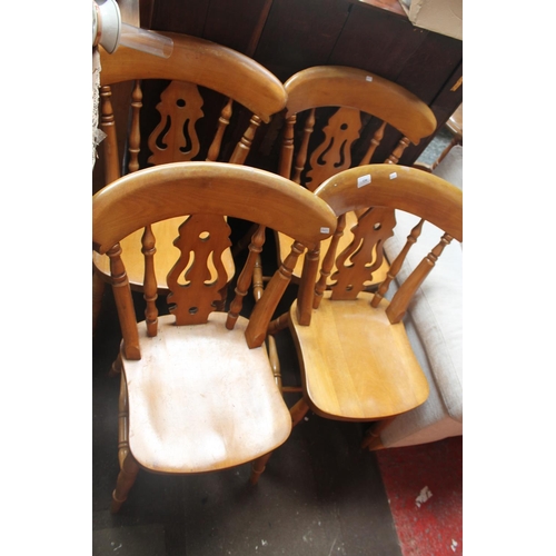 534 - SET OF 4 SOLID PINE CHAIRS