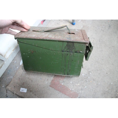 62 - GREEN METAL AMMO TIN