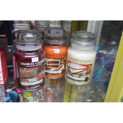 602 - 3 NEW LARGE YANKEE CANDLES