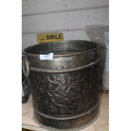 107 - BRASS PLANTER/COAL BUCKET