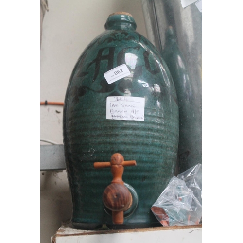 62 - LARGE STONE FLAGON A/F   HANDLE IS BROKEN AND IN A BAG