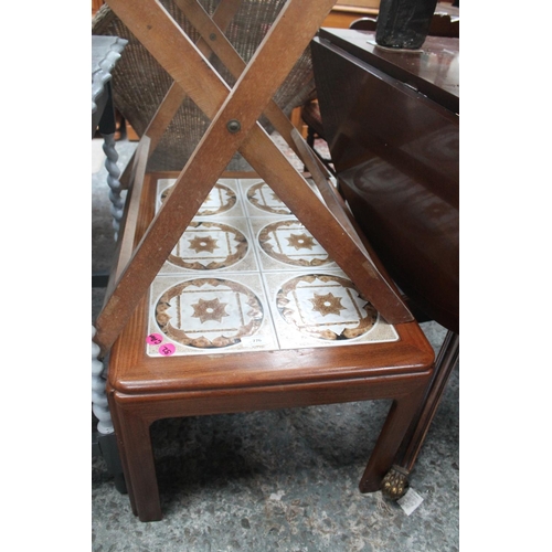 776 - G-PLAN TILED TOP TEAK TABLE IN VGC