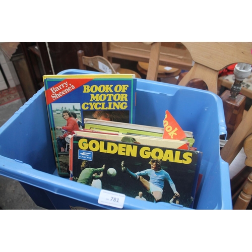 781 - BOX OF VEHICLE ANNUALS AND FOOTBALL BOOKS ETC