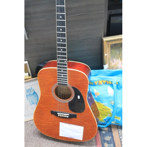 479 - BRUNSWICK RODEO ACCUSTIC GUITAR WITH BAG AND SONG BOOK ETC