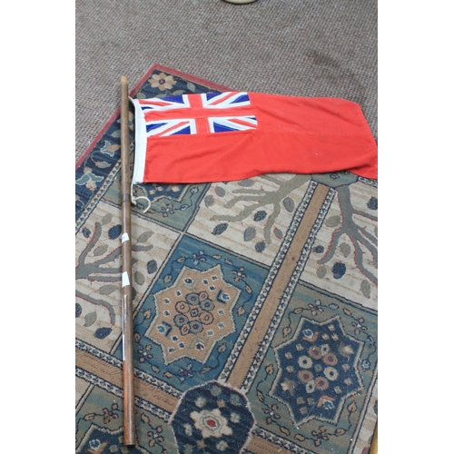 501 - VINTAGE ENSIGN FLAG WITH POLE