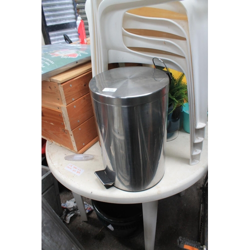 159 - STAINLESS STEEL WASTE BIN