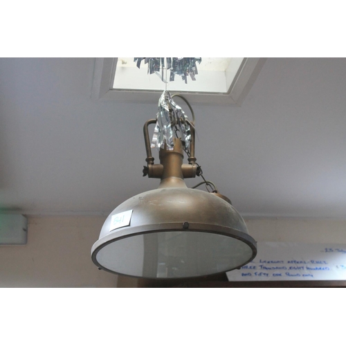 541 - BRASS INDUSTRIAL STYLE HANGING LAMP