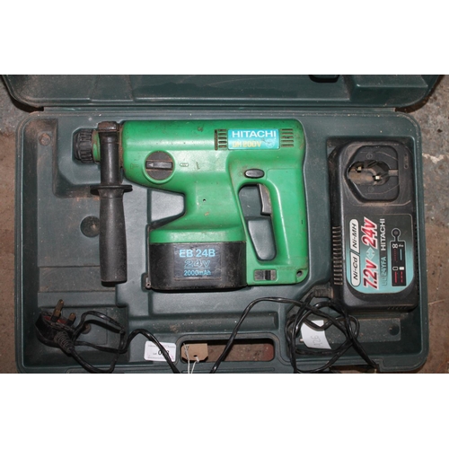 116 - CASED CORDLESS 24V HITACHI DRILL