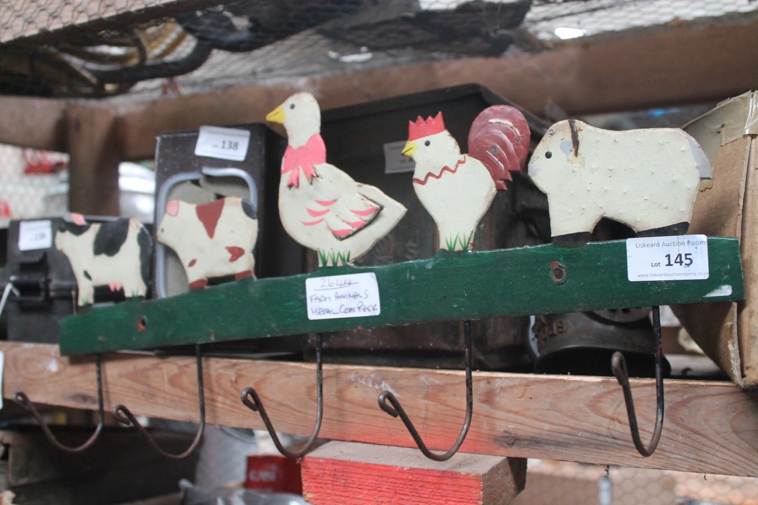 METAL FARM ANIMALS COAT RACK