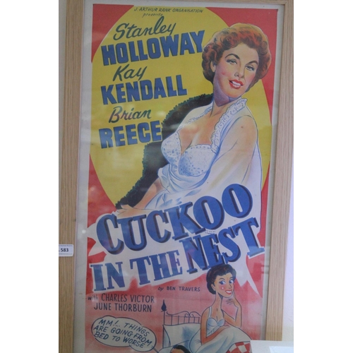 583 - FRAME AND GLAZED CINEMA PICTURE CALLED CUCKOO IN THE NEST