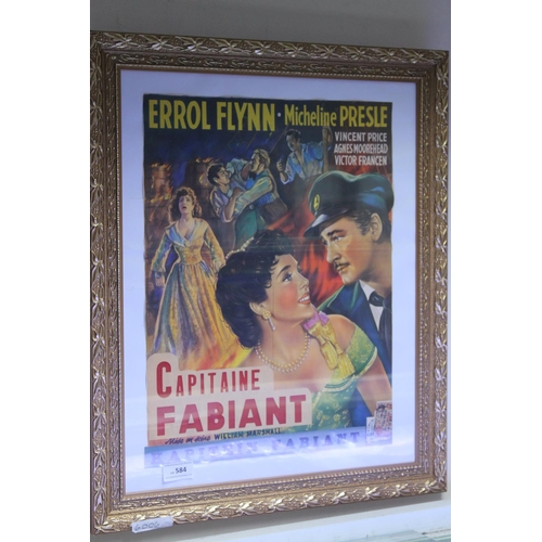 584 - GILT FRAME AND GLAZED CINEMA CAPTAINE FABIANT