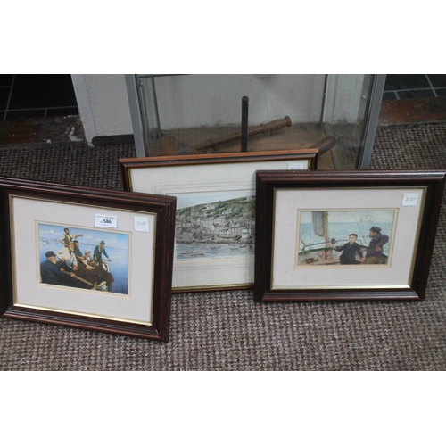 586 - 3 FRAMED AND GLAZED PRINTS