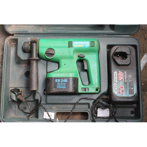 105 - CASED HITATCHI CORDLESS DRILL