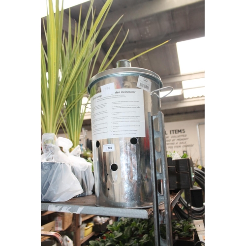 201 - SMALL DUSTBIN INCINERATOR WITH LID