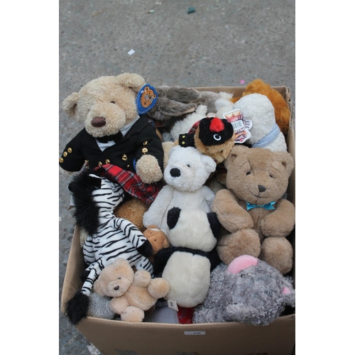 258 - LARGE BOX OF CUDDLY TOYS