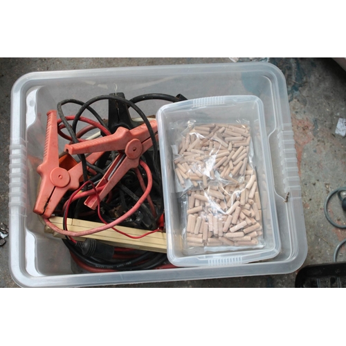 28 - BOX OF ELECTRICAL LEADS INC JUMP LEADS