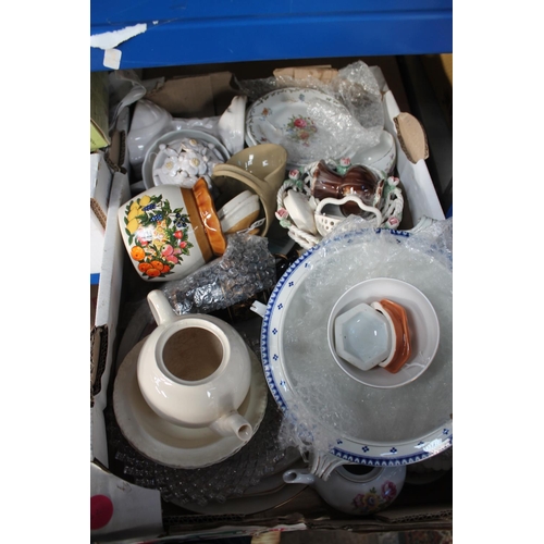 369 - LARGE BOX OF MIXED CHINA