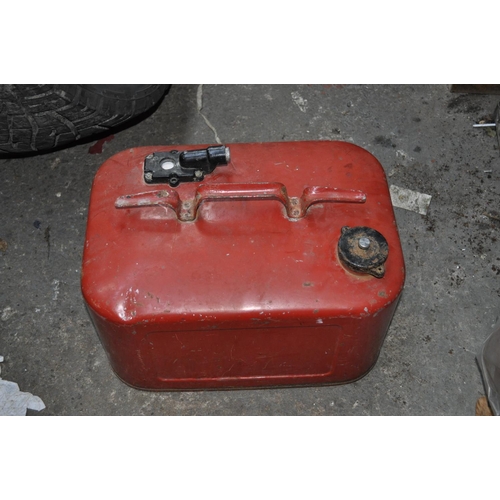 32 - RED METAL BOAT FUEL CAN