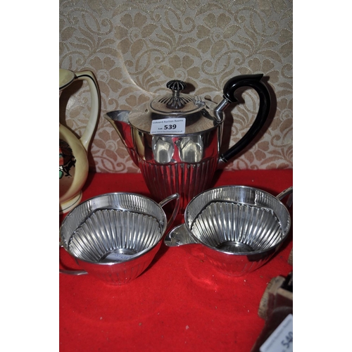 539 - 3 PIECE SILVER PLATED TEA-POT SET