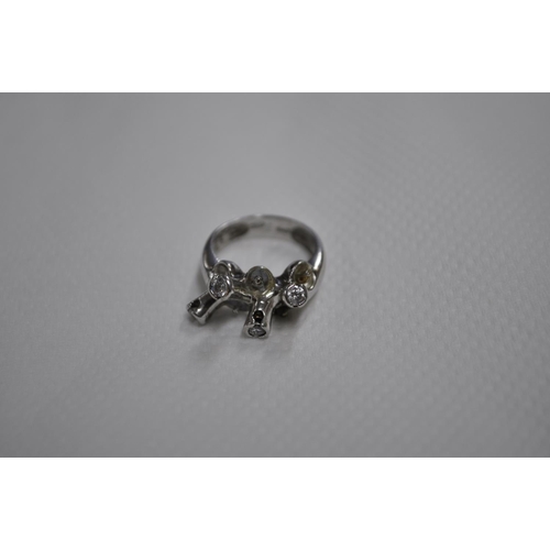 416 - SILVER STONE SET RING