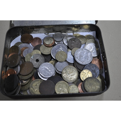 433 - TIN OF ASSORTED MIXED COINS