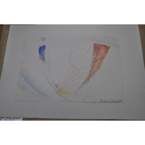 525 - BARBARA HEPWORTH ABSTRACT PAINTING (ST IVES SCHOOL) SIGNED LOWER RIGHT