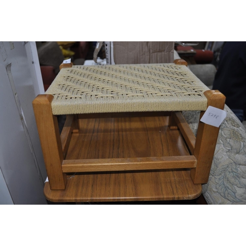 STRING TOPPED BEECHWOOD STOOL