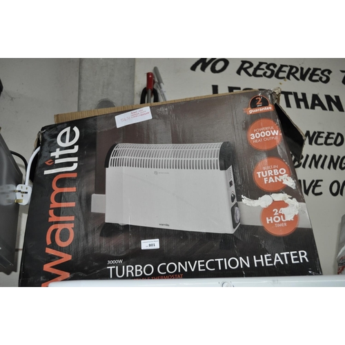 801 - BOXED BRAND NEW HEATER WITH TIMER AND THERMOSTAT