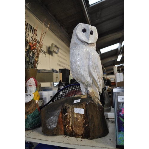 94 - LARGE CARVING OF A WOODEN OWL